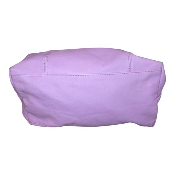 LONGCHAMP Medium Le Pliage Cuir Pink Leather Top Handle Tote - Picture 11 of 15